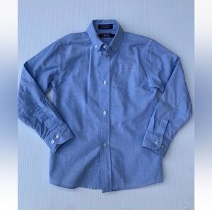 IZOD Boys Sz 7 Blue Button Down Long Sleeve Shirt